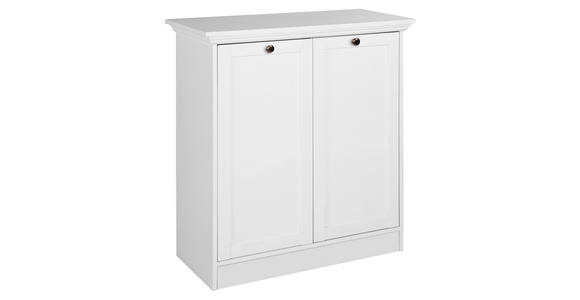 KOMMODE 80/90/35 cm in Weiß - Silberfarben/Weiß, LIFESTYLE, Holzwerkstoff/Metall (80/90/35cm) - Carryhome