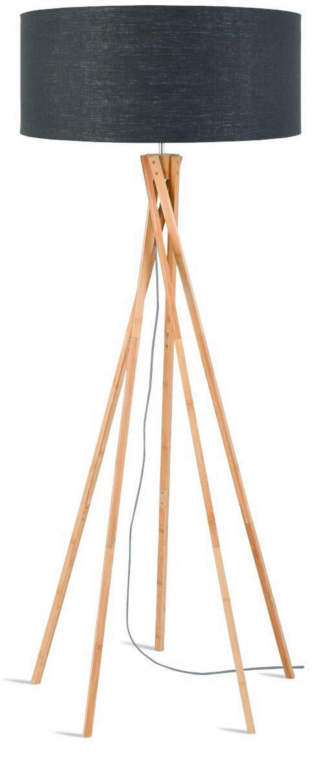 STEHLEUCHTE Skandinavisch 60/60/160 cm  - Dunkelgrau/Naturfarben, Trend (60/60/160cm) - Good & Mojo