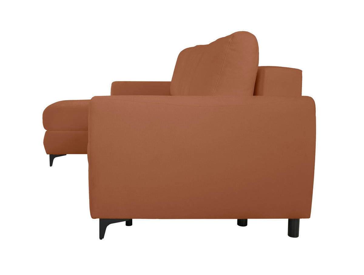 ECKSOFA Moli Rostfarben  - Rostfarben/Schwarz, Design, Textil/Metall (236/148cm) - MID.YOU