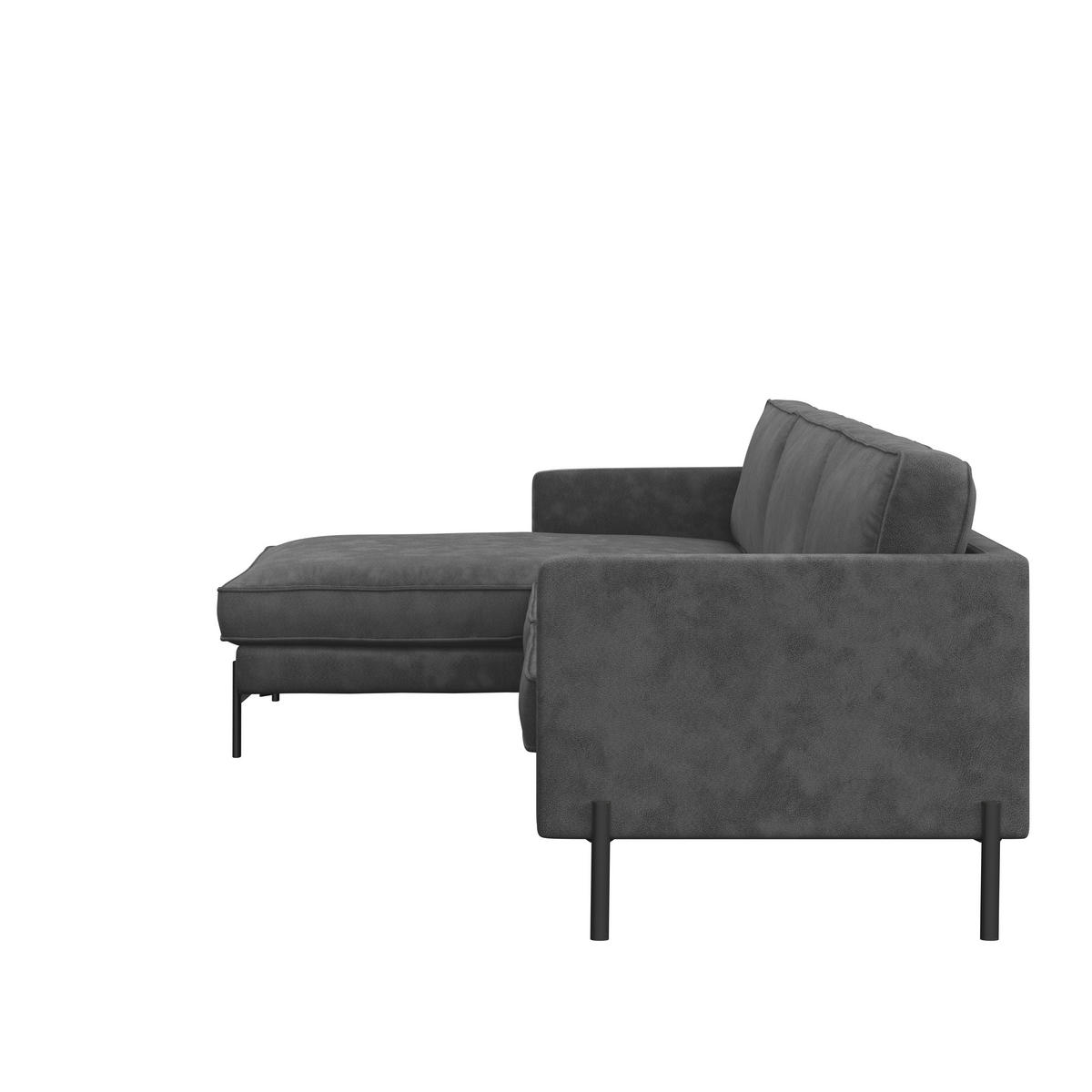 HÖRNSOFFA i flatväv mörkgrå  - mörkgrå/svart, Trend, metall/textil (154/232cm) - Livetastic