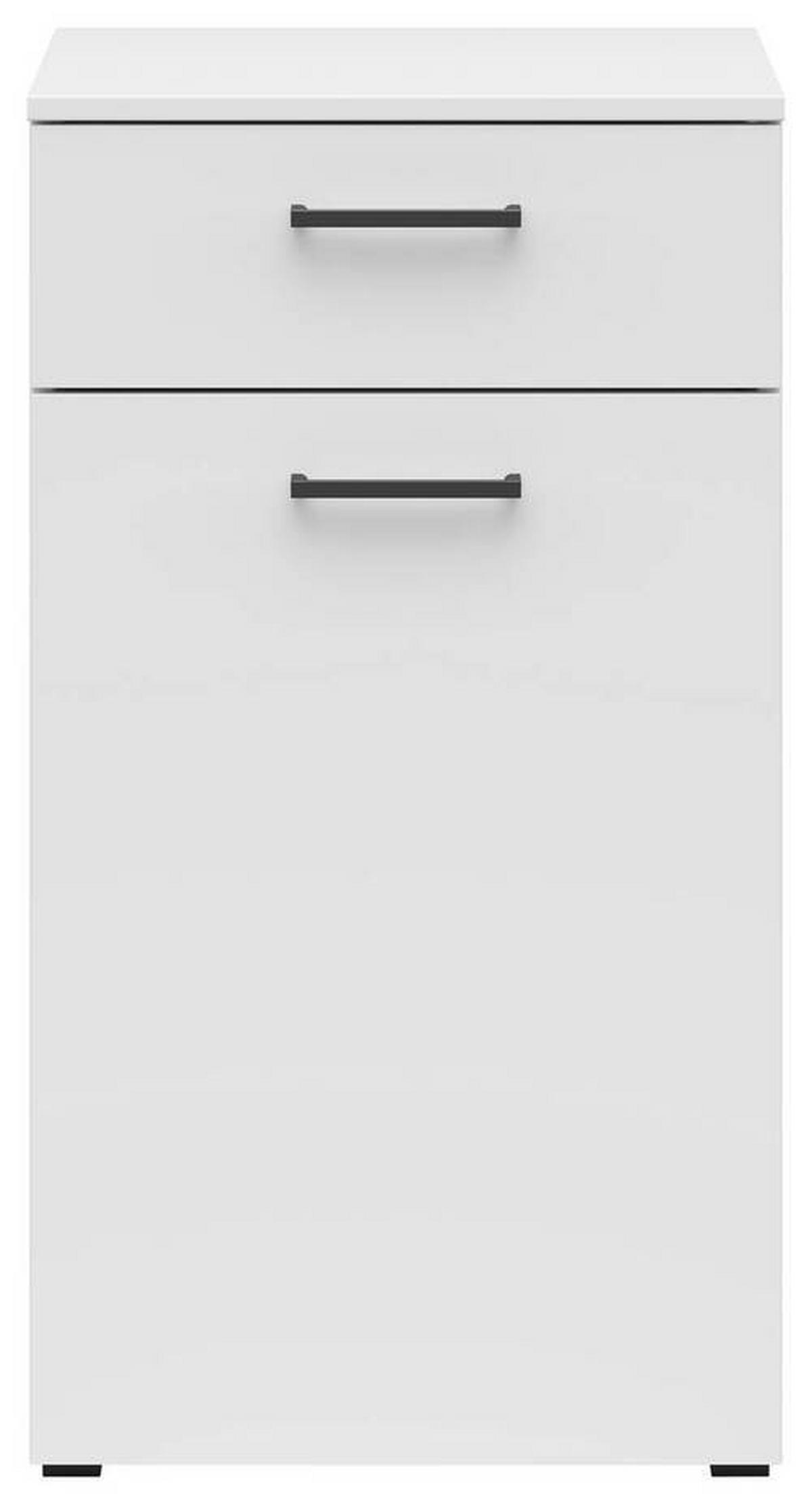 KOMMODE 45/83/40 cm  in Weiss  - Weiss/Anthrazit, Modern, Holzwerkstoff/Kunststoff (45/83/40cm)