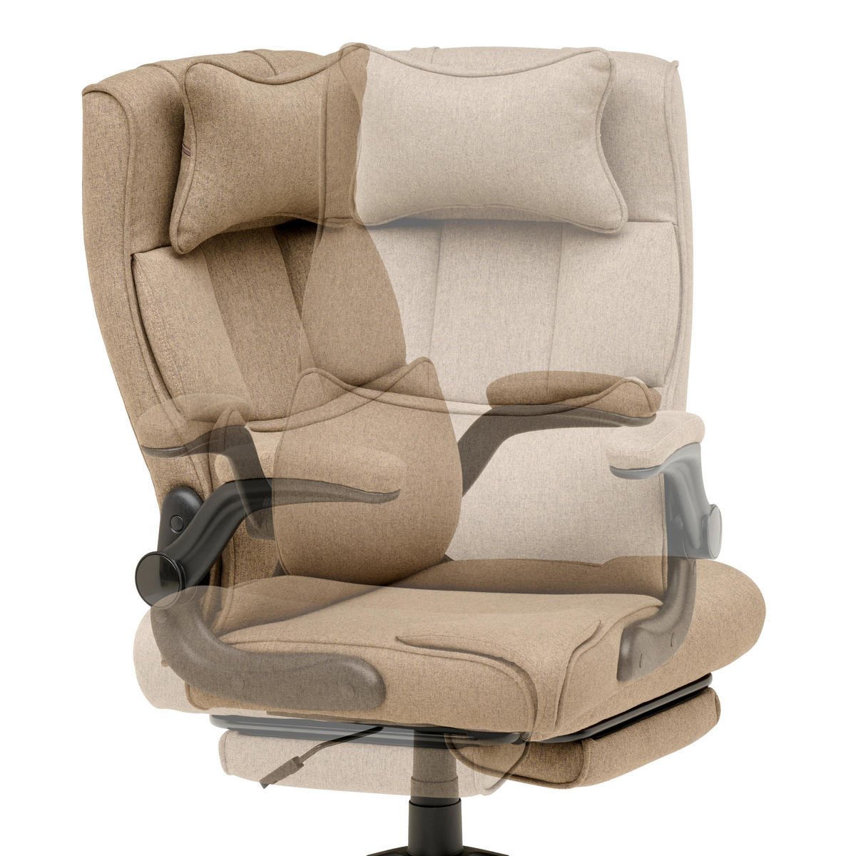 CHEFSESSEL  in Webstoff Braun  - Schwarz/Braun, MODERN, Kunststoff/Textil (62/112-122/65cm) - MID.YOU