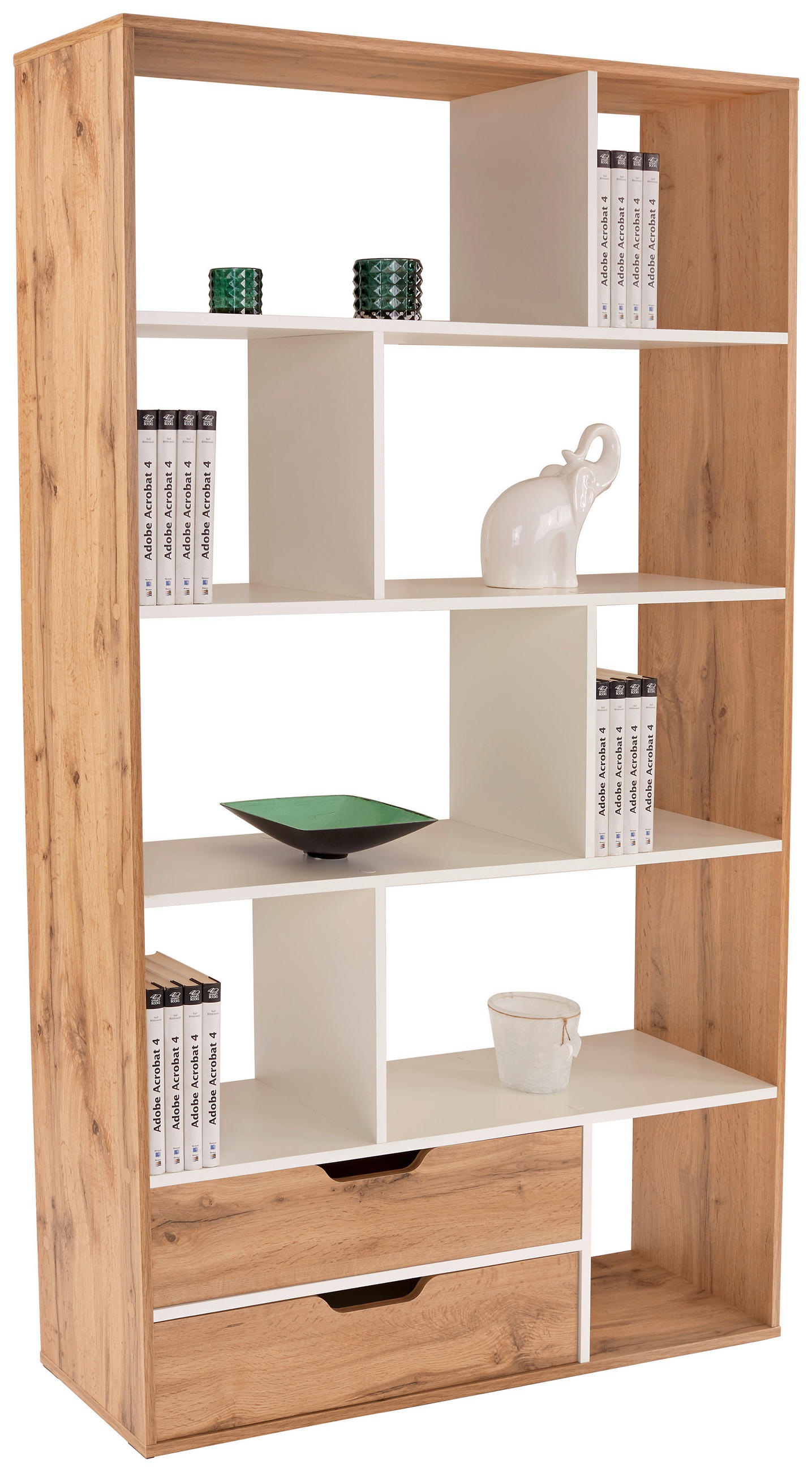 Raumteiler Roberto B: 110 cm Wotan Eiche Dekor/Weiß