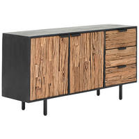 SIDEBOARD  150/75/40 cm 3 Schublade(n)  - Schwarz/Naturfarben, Design, Holz/Metall (150/75/40cm) - Livetastic