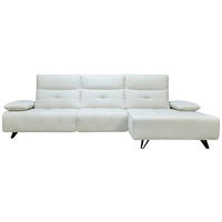 ECKSOFA Creme Chenille  - Creme/Schwarz, Design, Kunststoff/Textil (314/162cm) - Livetastic