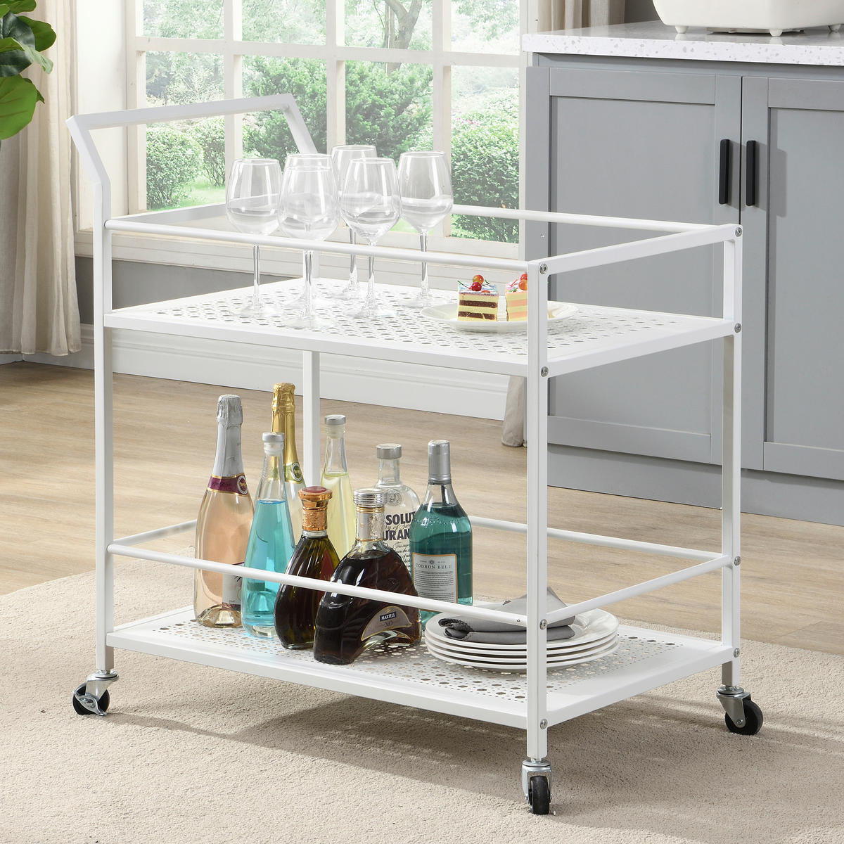 Cărucior Pentru Servit in alb  - alb, Design, plastic/metal (79/45/83cm) - MID.YOU