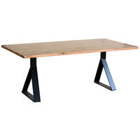 ESSTISCH Akazie vollmassiv rechteckig Schwarz, Akaziefarben  - Schwarz/Akaziefarben, LIFESTYLE, Holz/Metall (200/100/76cm) - Landscape