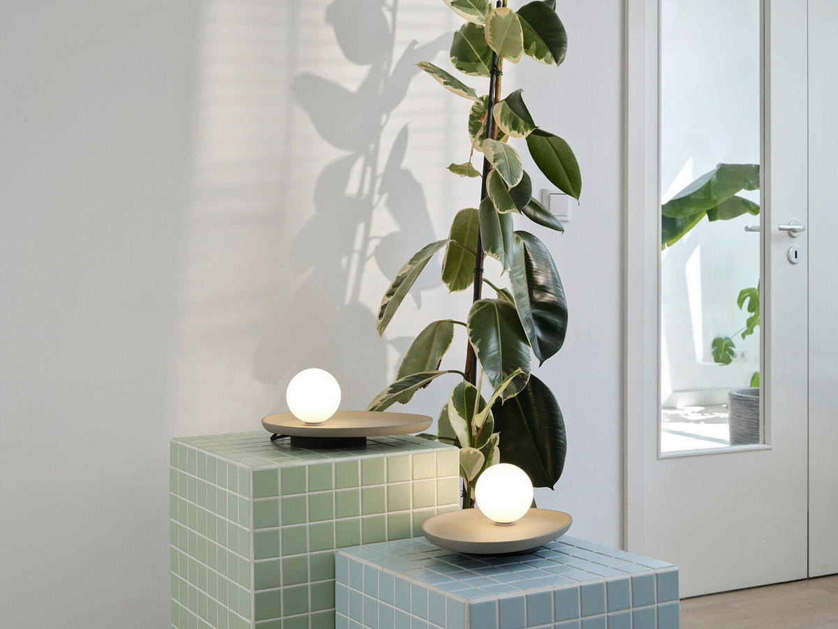 TISCHLEUCHTE 32.5/24/13.5 cm   - Grau, Basics, Glas/Stein (32.5/24/13.5cm) - Osram