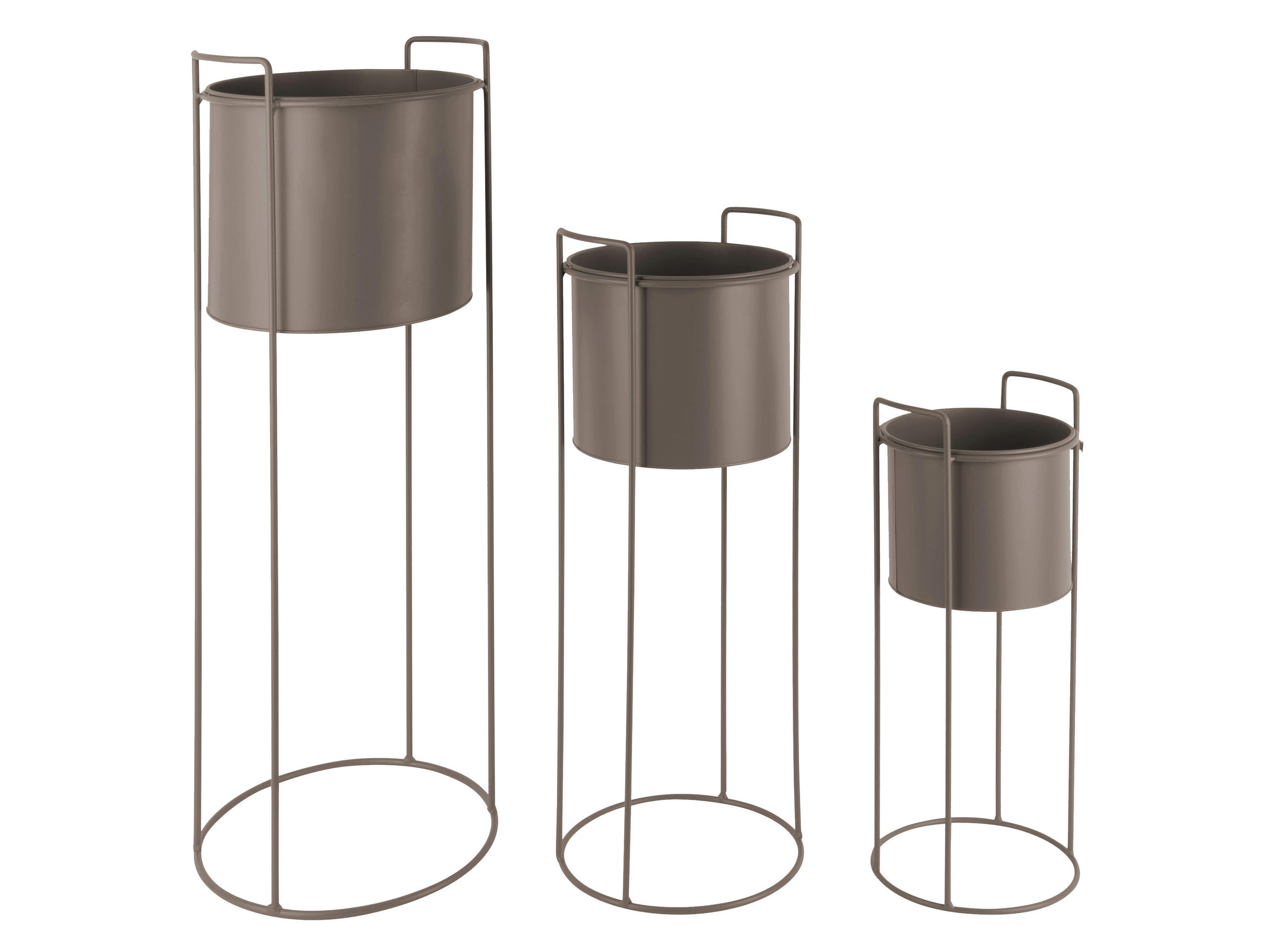 ÜBERTOPF-SET  3-teilig Essence  - Dunkelgrau, KONVENTIONELL, Metall - Present Time