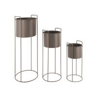 ÜBERTOPF-SET  3-teilig Essence  - Dunkelgrau, KONVENTIONELL, Metall - Present Time
