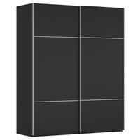 SCHWEBETÜRENSCHRANK Schwarz  - Alufarben/Schwarz, Konventionell, Holzwerkstoff/Metall (201/223/68cm) - Novel