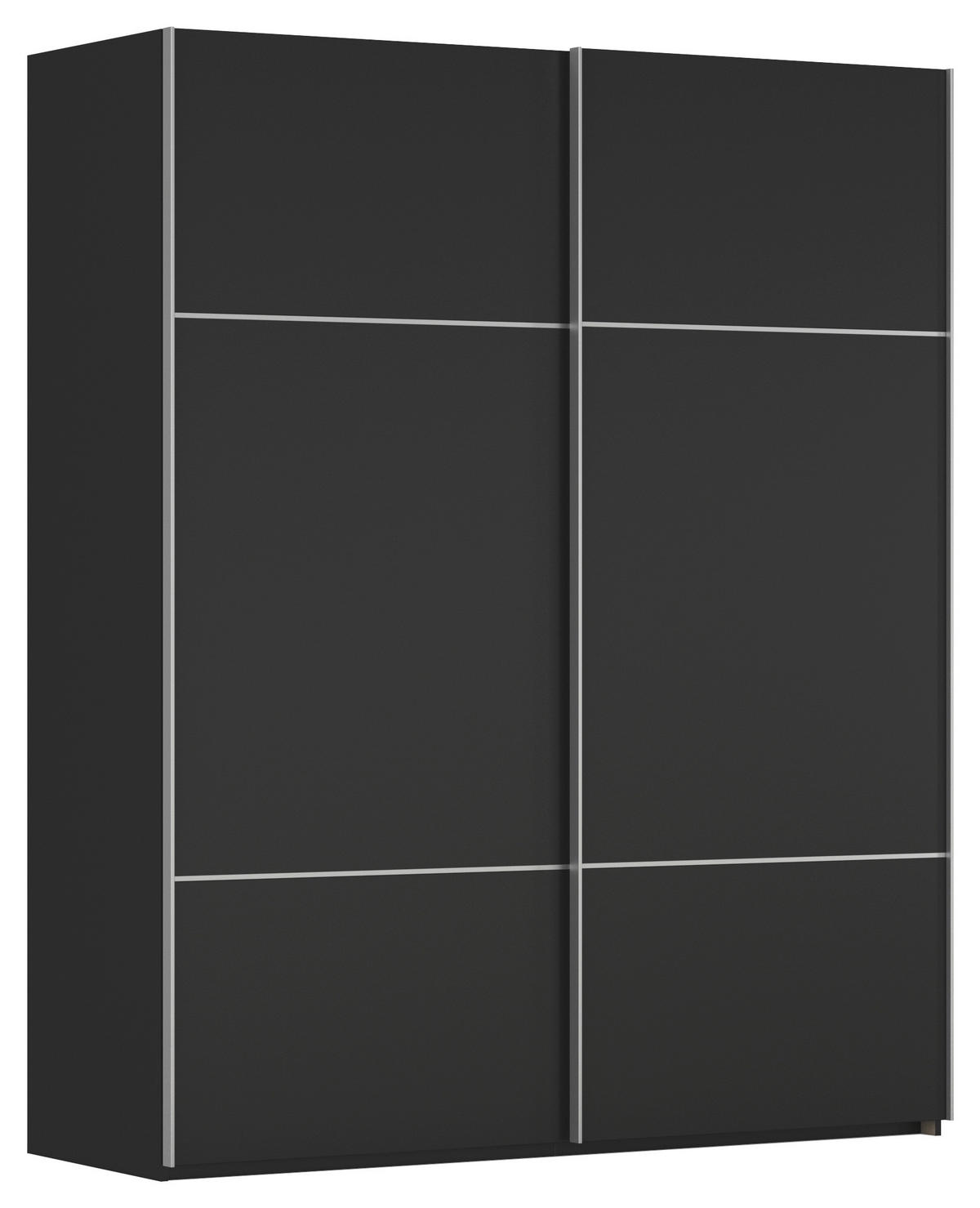 SCHWEBETÜRENSCHRANK Schwarz  - Alufarben/Schwarz, Konventionell, Holzwerkstoff/Metall (201/223/68cm) - Novel