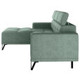 ECKSOFA  in Chenille Waldgrün  178/264 cm  - Waldgrün/Schwarz, KONVENTIONELL, Textil/Metall (178/264cm) - Hom`in
