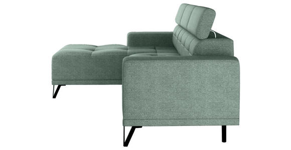 ECKSOFA  in Chenille Waldgrün  178/264 cm  - Waldgrün/Schwarz, KONVENTIONELL, Textil/Metall (178/264cm) - Hom`in