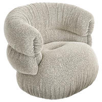 DESIGNSESSEL in Jacquard, Bouclé Greige  - Greige, Trend, Textil/Metall (95/77/83cm) - Bretz