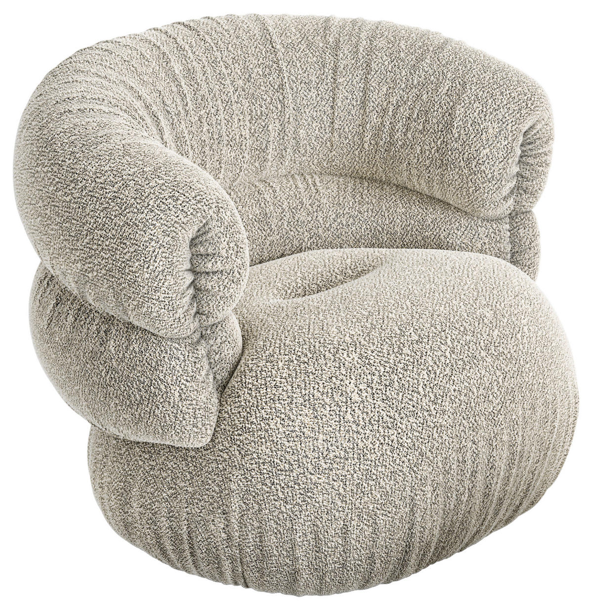 DESIGNSESSEL in Jacquard, Bouclé Greige  - Greige, Trend, Textil/Metall (95/77/83cm) - Bretz