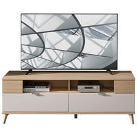 KOMODA POD TELEVIZI, barvy dubu, kašmírová, 160/56/44 cm - barvy dubu/kašmírová, Basics, kov/kompozitní dřevo (160/56/44cm) - Stylife