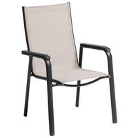 STAPELSESSEL in Metall, Textil Creme, Schwarz  - Creme/Schwarz, Basics, Textil/Metall (60/100/61cm) - Kettler