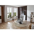 RELAXSESSEL in Leder Hellgrau  - Edelstahlfarben/Hellgrau, Design, Leder/Metall (78/112/85cm) - Cantus