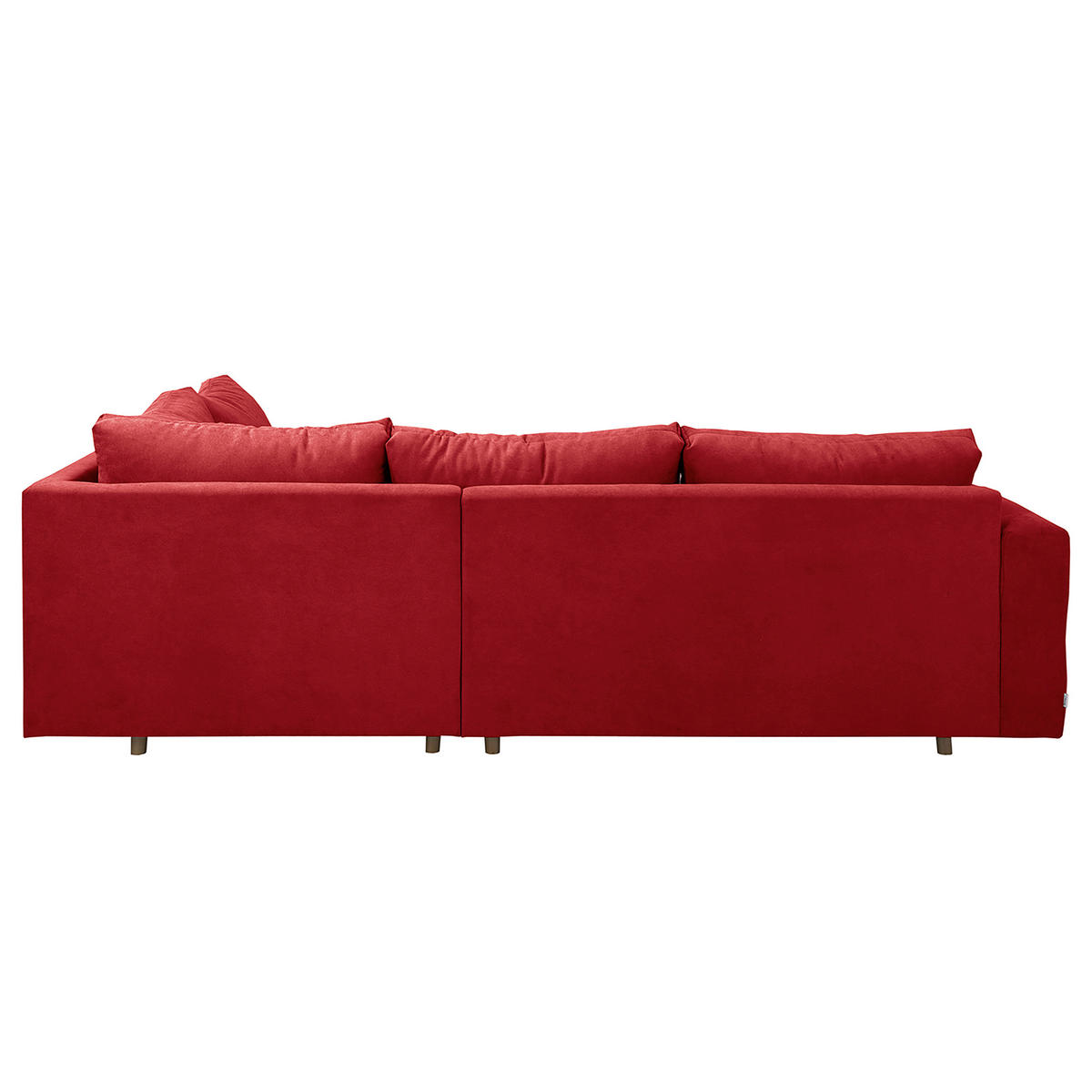 ECKSOFA Ariella in Mikrofaser Rot  231/161 cm  - Rot/Naturfarben, Design, Holz/Textil (231/161cm) - Livetastic