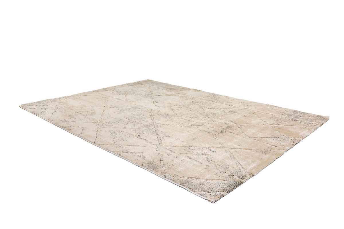 WEBTEPPICH 133/190 cm Lou Creme, Grau rechteckig  - Creme/Grau, Basics, Kunststoff/Textil (133/190cm) - Astra