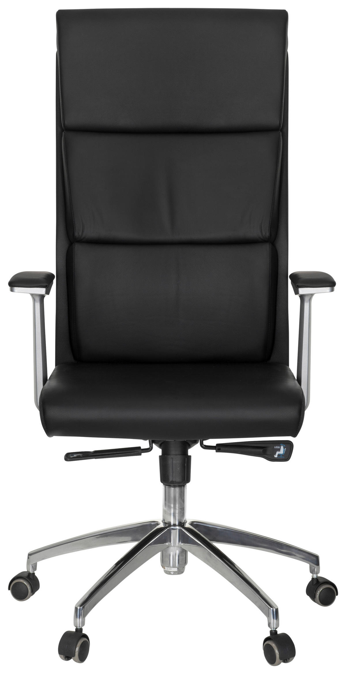VRTLJIVI STOL tekstil, usnje črna, srebrne barve  - srebrne barve/črna, Moderno, kovina/umetna masa (60/131/52cm) - MID.YOU