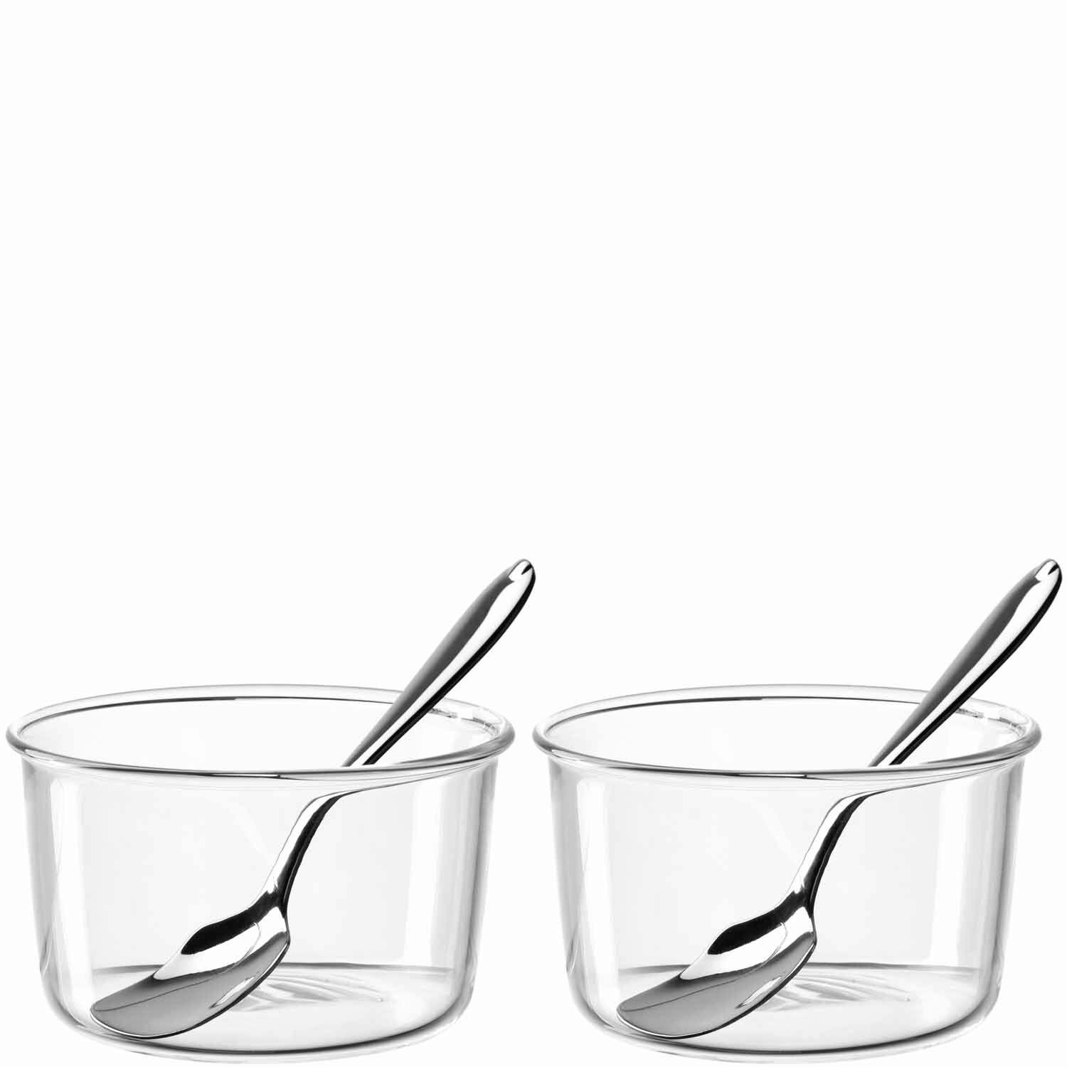 SET POSOD  VETRO        9/5/9 cm  - barve nerjavečega jekla/prosojno, Basics, kovina/steklo (9/5/9cm) - Leonardo