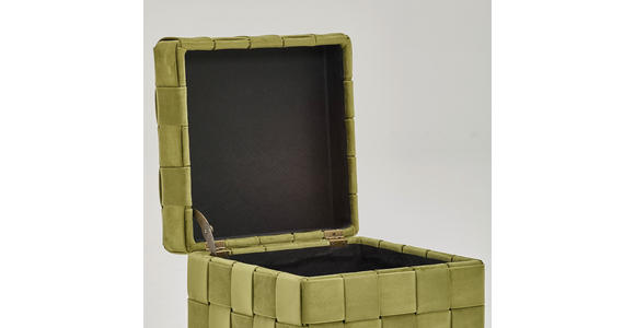 HOCKER Samt Grün - Schwarz/Grün, Trend, Textil (40/43/40cm) - Xora