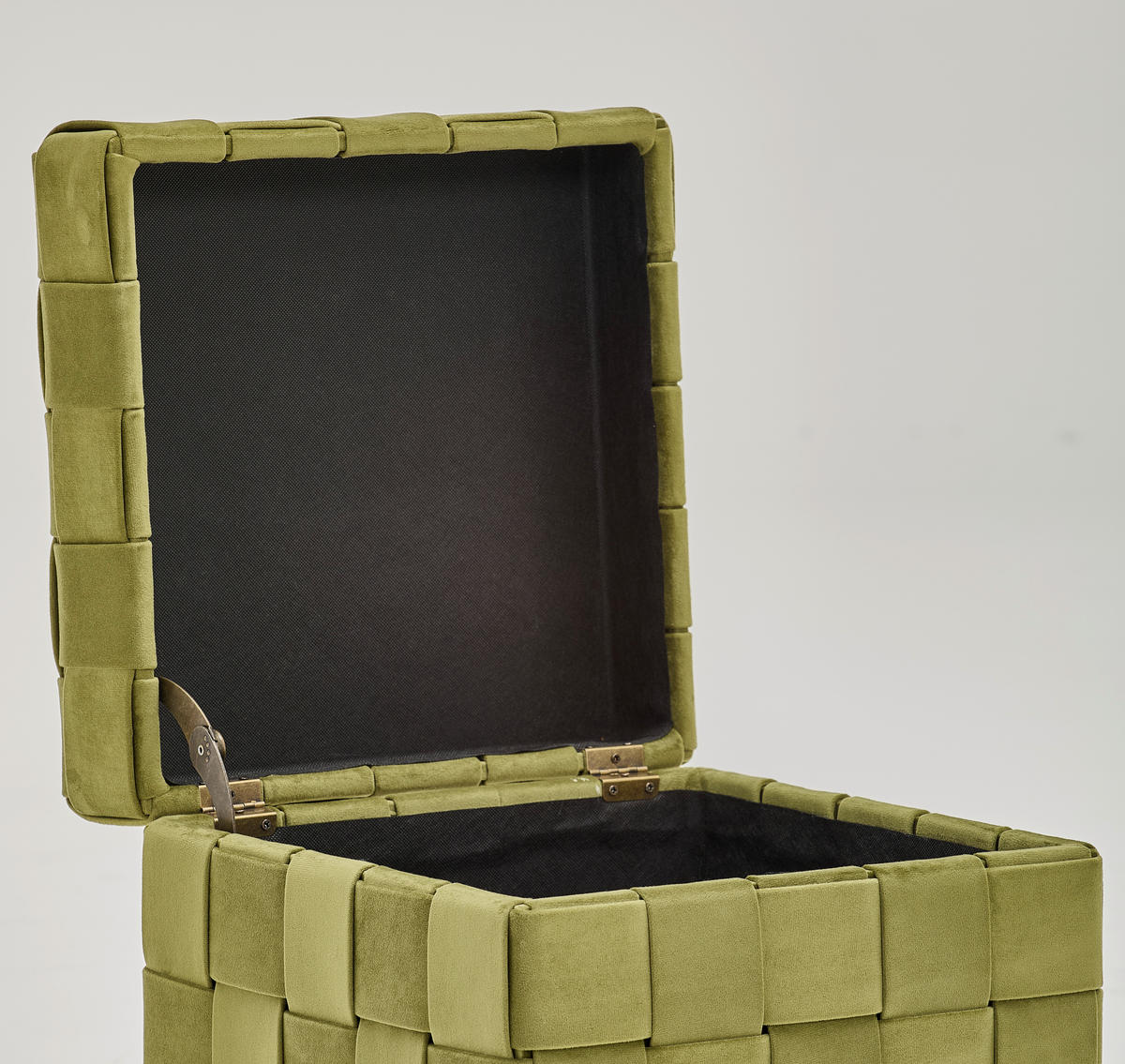 HOCKER Samt Grün  - Schwarz/Grün, Trend, Textil (40/43/40cm) - Xora