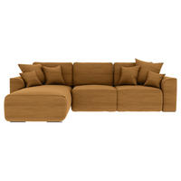 ECKSOFA in Cord Rostfarben  - Chromfarben/Rostfarben, Konventionell, Kunststoff/Textil (195/293cm) - MID.YOU