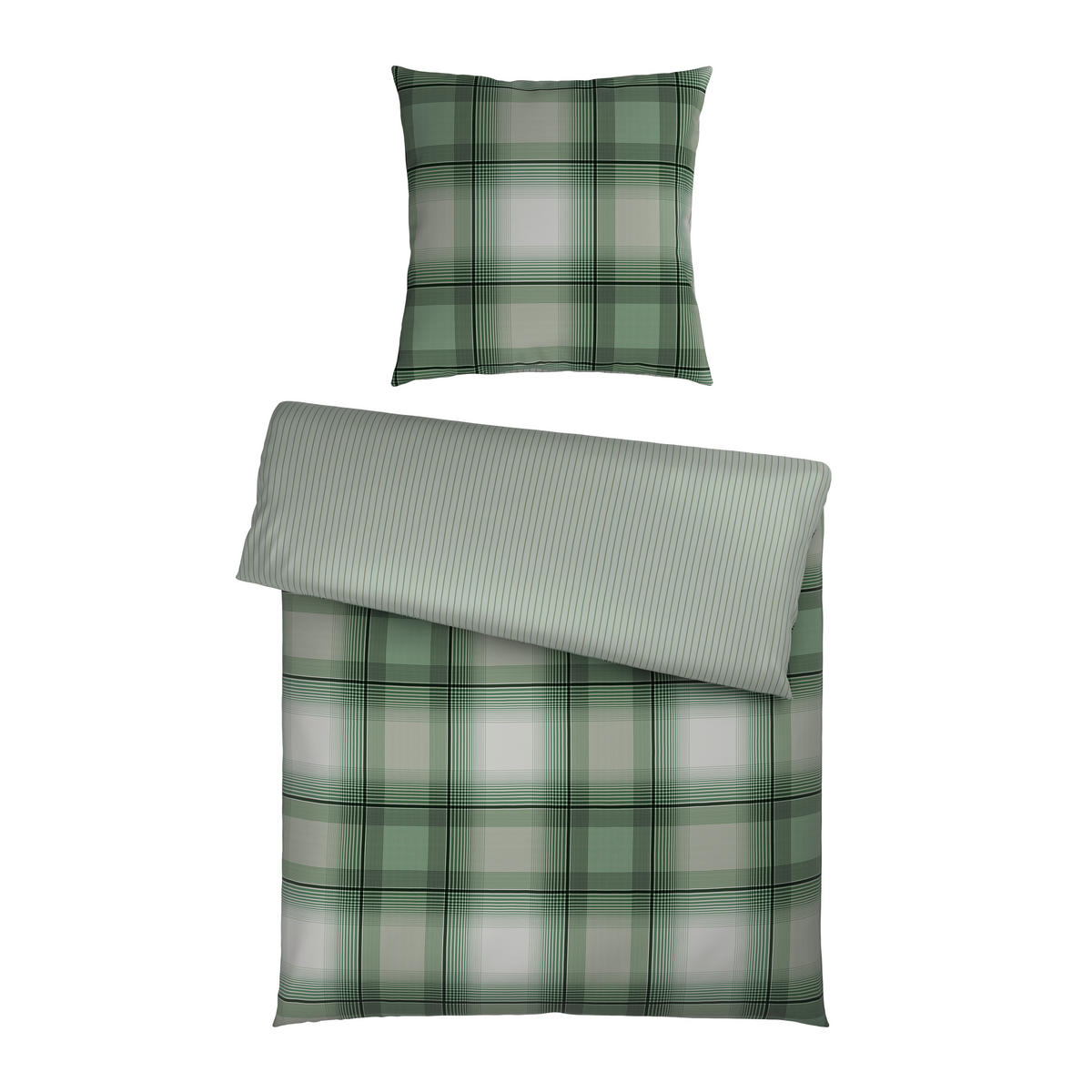 WENDEBETTWÄSCHE Satin 135/200 cm  - Grün, Textil (135/200cm) - Novel