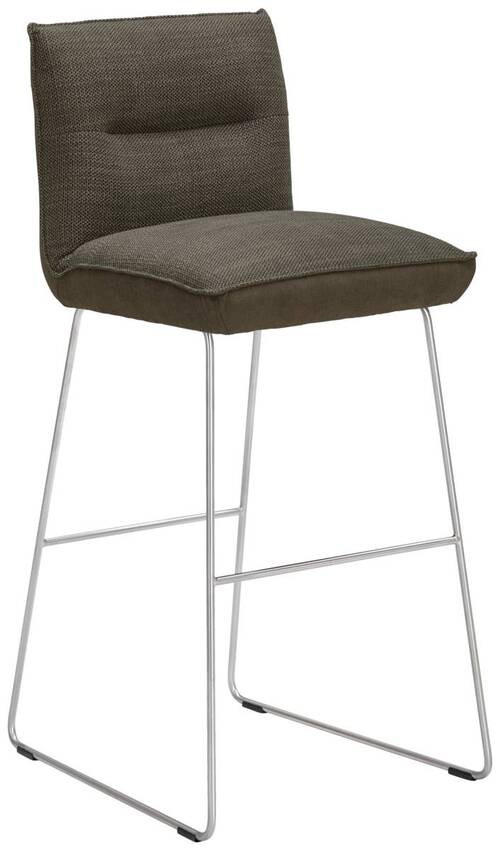 BARHOCKER Flachgewebe Braun, Edelstahlfarben Stahl Stoffauswahl, Typenauswahl, Gestellauswahl  - Edelstahlfarben/Braun, Design, Textil/Metall (51/107/59cm) - Dieter Knoll