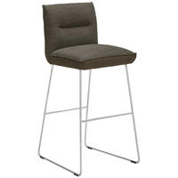 BARHOCKER Flachgewebe Braun, Edelstahlfarben Stahl Stoffauswahl, Typenauswahl, Gestellauswahl  - Edelstahlfarben/Braun, Design, Textil/Metall (51/107/59cm) - Dieter Knoll