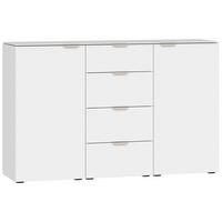 SIDEBOARD  in 135/87/43 cm  - Edelstahlfarben/Schwarz, Design, Glas/Holzwerkstoff (135/87/43cm) - Jutzler