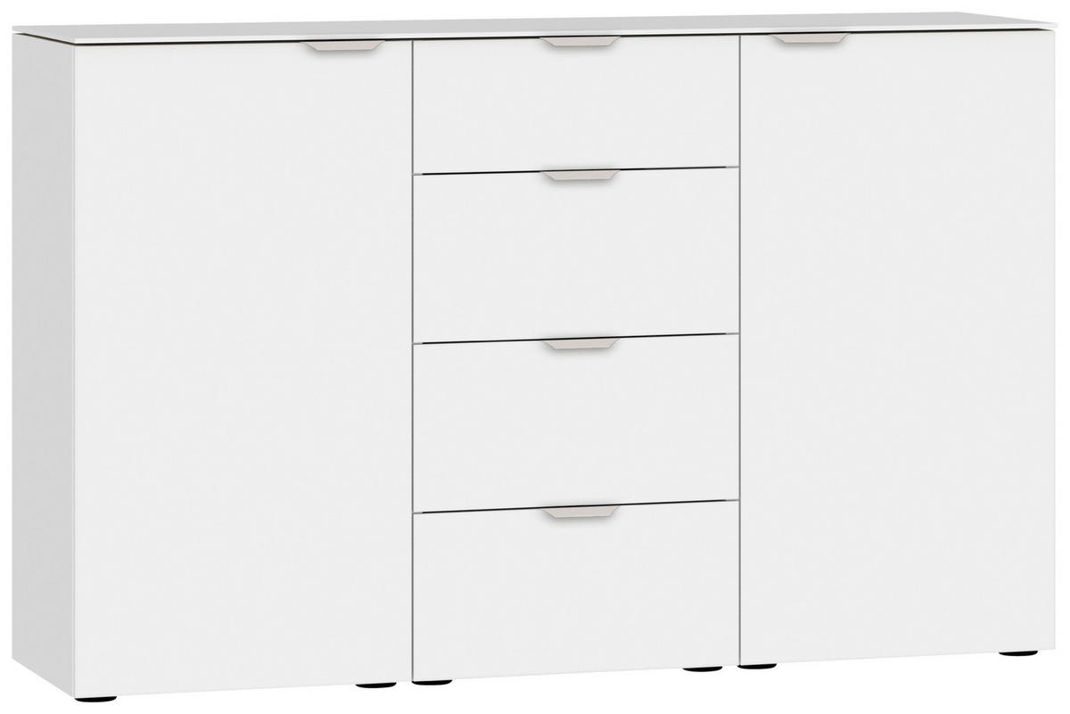 SIDEBOARD  in 135/87/43 cm  - Edelstahlfarben/Schwarz, Design, Glas/Holzwerkstoff (135/87/43cm) - Jutzler