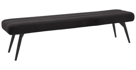 SITZBANK in Textil Mokka  - Schwarz/Mokka, Design, Textil/Metall (200/48/47cm) - Dieter Knoll