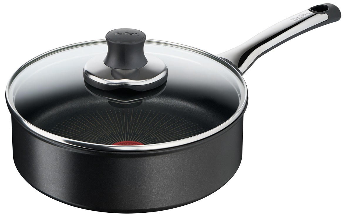 STEKGRYTA 24 cm  - svart/transparent, Design, metall/glas (24cm) - Tefal