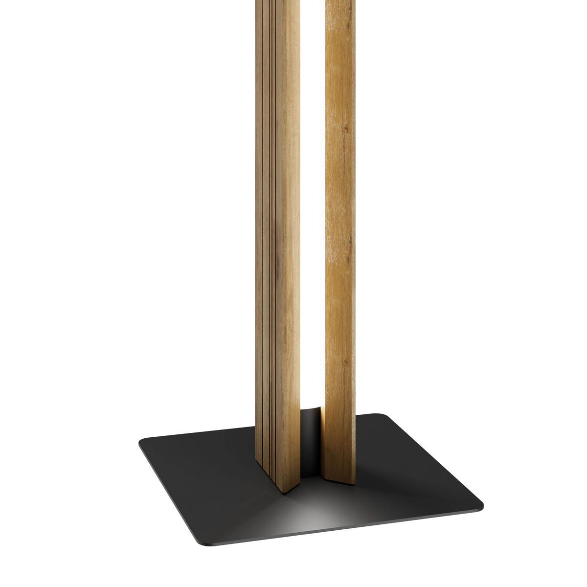 LED-STEHLEUCHTE - Schwarz, Natur, Holz/Metall (21/150cm) - Waldwelt
