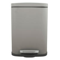 TRETEIMER 12 l  Metall  - Taupe/Schwarz, Basics, Kunststoff/Metall (28/19,3/37,9cm) - Spirella