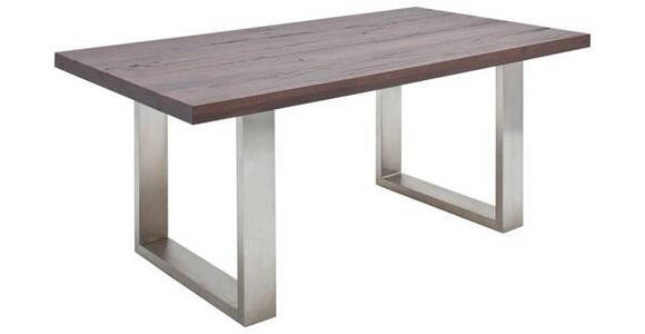 ESSTISCH in Holz, Metall 220/100/77 cm - Edelstahlfarben/Eichefarben, Design, Holz/Metall (220/100/77cm) - Novel