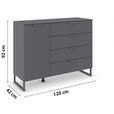 KOMMODE  in 120/92/42 cm  - Dunkelgrau, Design, Holzwerkstoff/Metall (120/92/42cm) - Carryhome