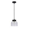 PENDELLEUCHTE 14.5/14.5/90 cm  - Transparent/Schwarz, Design, Glas/Metall (14.5/14.5/90cm)