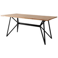 Esstisch Kite Akazie vollmassiv rechteckig Akaziefarben  - Schwarz/Akaziefarben, ROMANTIK / LANDHAUS, Holz/Metall (175/77/90cm) - MID.YOU