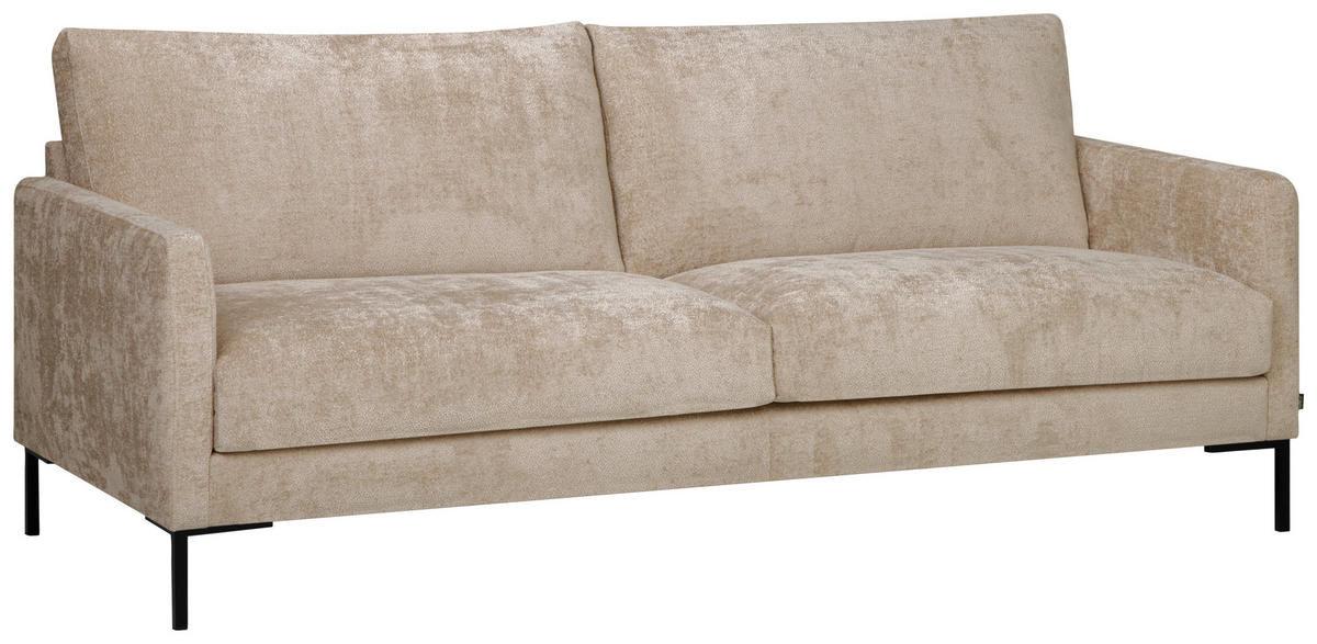 3-SITS SOFFA i vävt tyg beige  - beige/svart, Klassisk, metall/textil (196/78/87cm) - Hom`in