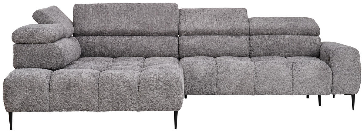 HÖRNSOFFA i vävt tyg grå  - svart/grå, Design, metall/textil (216/300cm) - Welnova