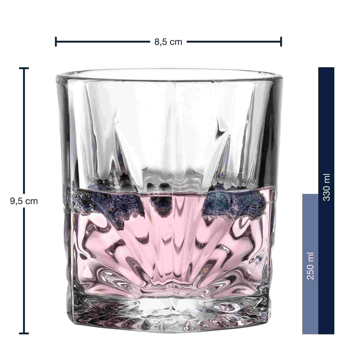WHISKY-GLÄSERSET 330 ml 4-teilig  - Transparent, LIFESTYLE, Glas (8,5/9,5/8,5cm) - Leonardo
