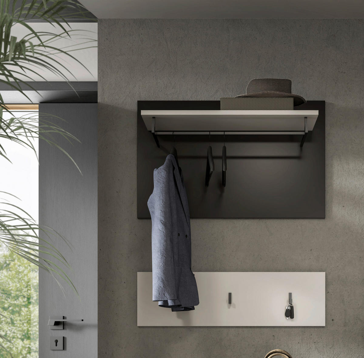 GARDEROBENPANEEL  in 80/73/27 cm  - Weiß/Grau, Design, Holzwerkstoff (80/73/27cm) - Livetastic