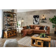 ECKSOFA in Chenille Cognac  - Cognac/Schwarz, KONVENTIONELL, Textil/Metall (184/265cm) - Hom`in