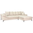 ECKSOFA Naturfarben Cord Rückenkissen, Armlehnenkissen, Rücken echt  - Schwarz/Naturfarben, KONVENTIONELL, Textil/Metall (332/231cm) - Carryhome