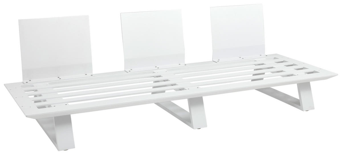 3-SITZER-BANK 225/75/75 cm Weiß  - Weiß, Design, Metall (225/75/75cm)